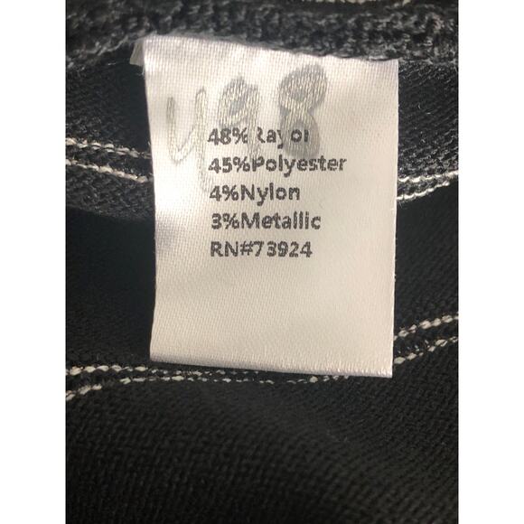 Misook Melange Stripe Dress Women's Small Knit  Boat Neck Long Sleeve Black NEW - Picture 6 of 7